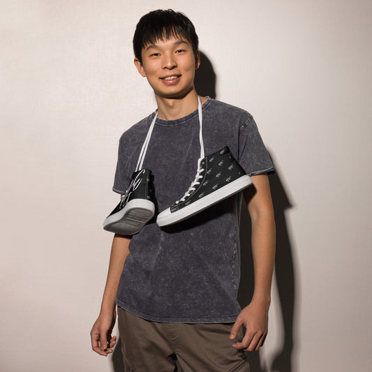 (New) KGE Unltd Black 24's Men’s high top canvas shoes