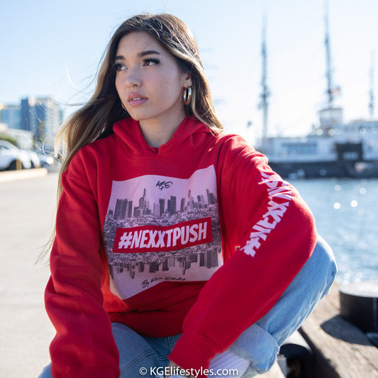 (Last Call) #Nexxtpush - LA RED/lightPink print | Original Hoodie (Sizes S - 5XL)