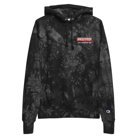 (New) #Nexxtpush Premium Champion Black tie-dye hoodie