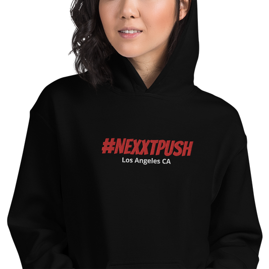 #Nexxtpush Red Embroidered Original Hoodie