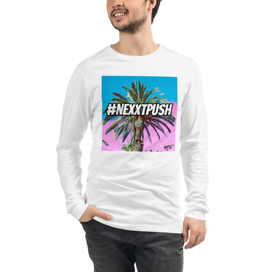 #Nexxtpush Cotton Candy Palm Tree - Premium Unisex Long Sleeve Tee