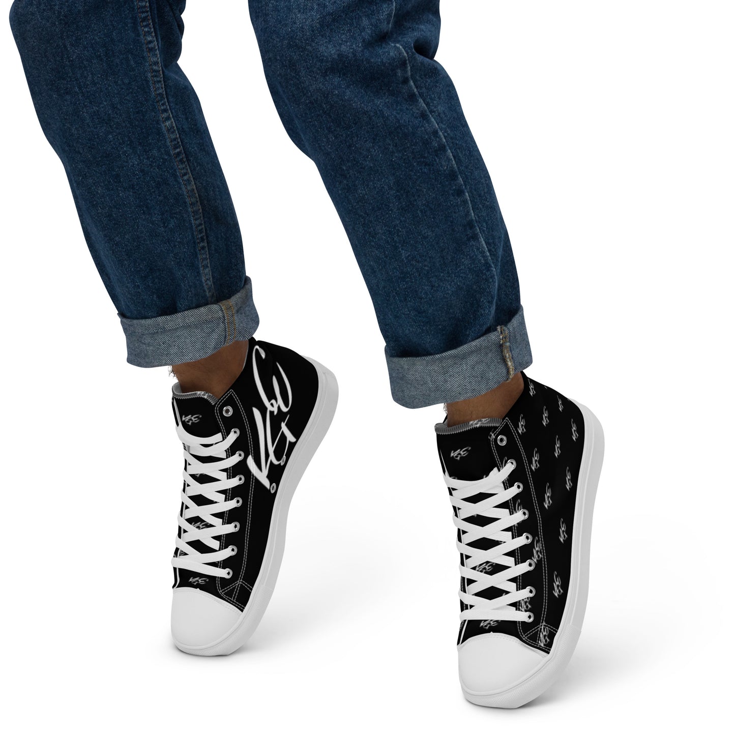 (New) KGE Unltd Black 24's Men’s high top canvas shoes