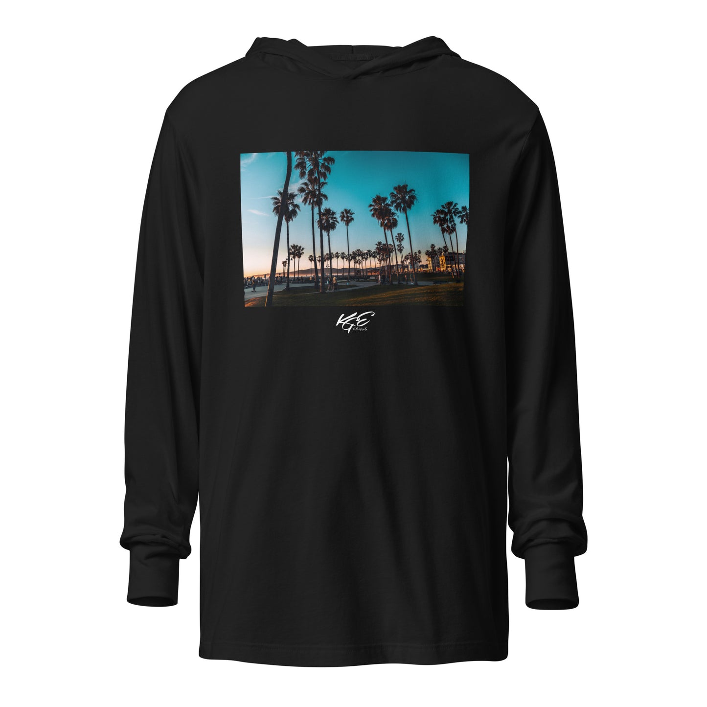 (New) California Beach Vibes - KGE PHOTOGRAPHY Hooded long-sleeve premium tee