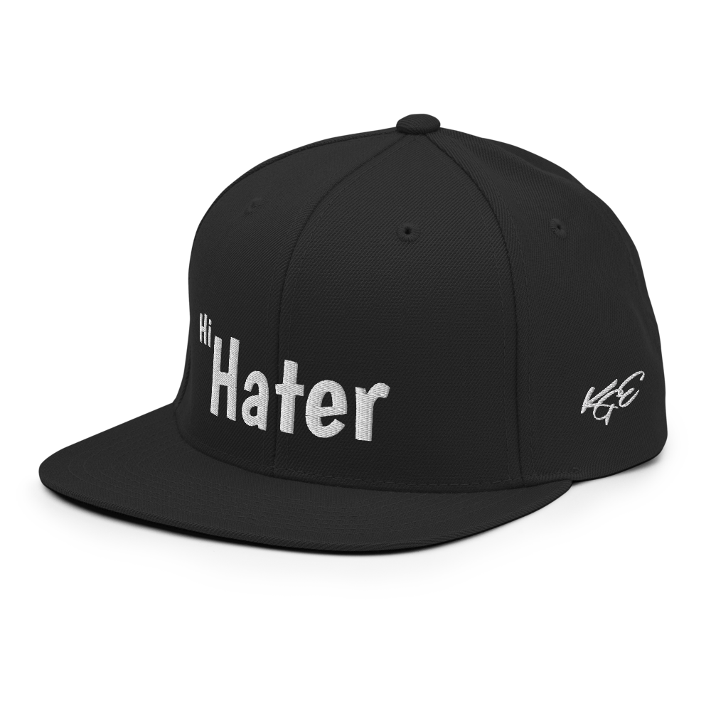 (New) Hi Hater - White Embroidered Snapback Hat