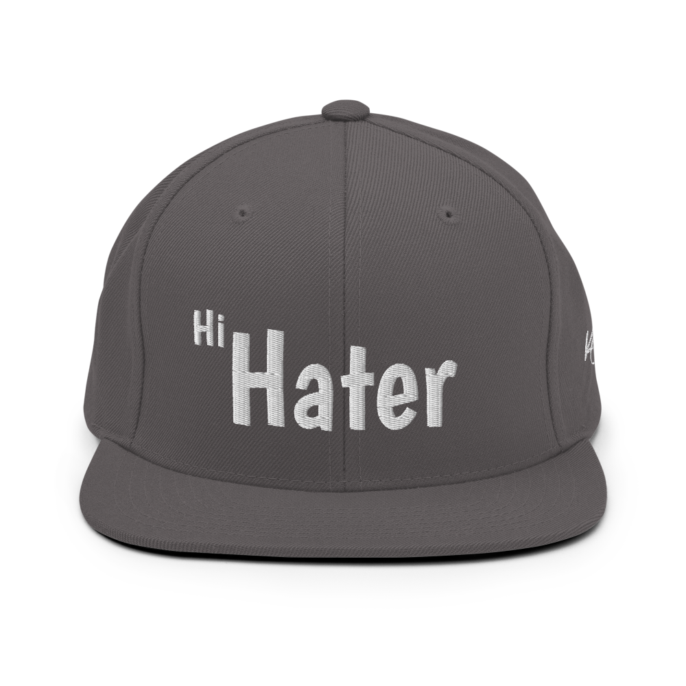 (New) Hi Hater - White Embroidered Snapback Hat