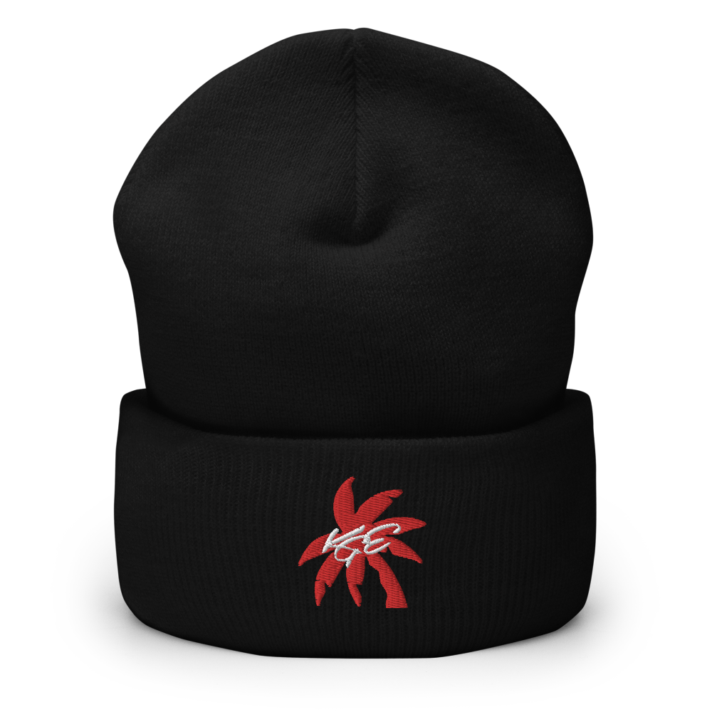 (NEW) Red KGE Palm Paradise Cuffed Beanie