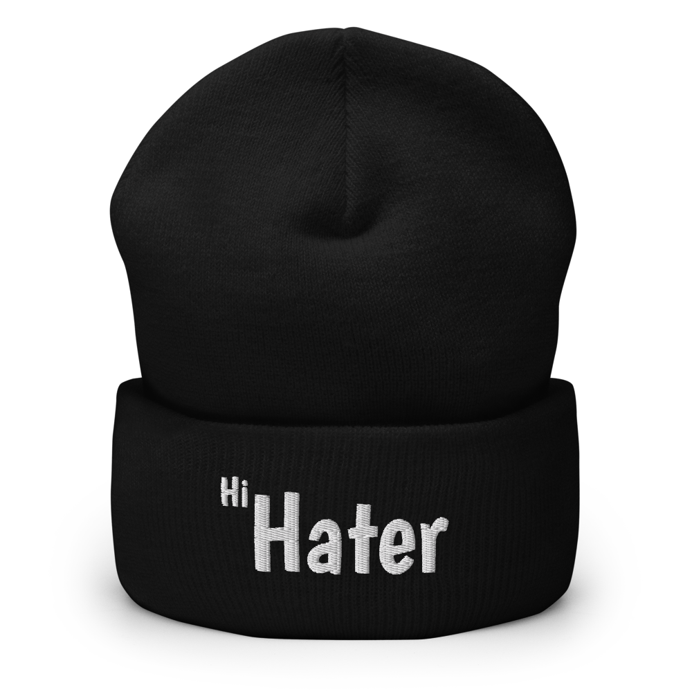 (New) Hi Hater Embroidered Cuffed Beanie