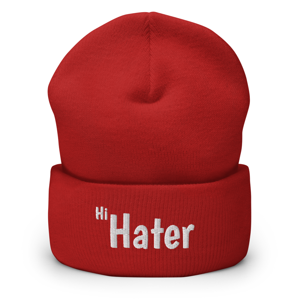 (New) Hi Hater Embroidered Cuffed Beanie