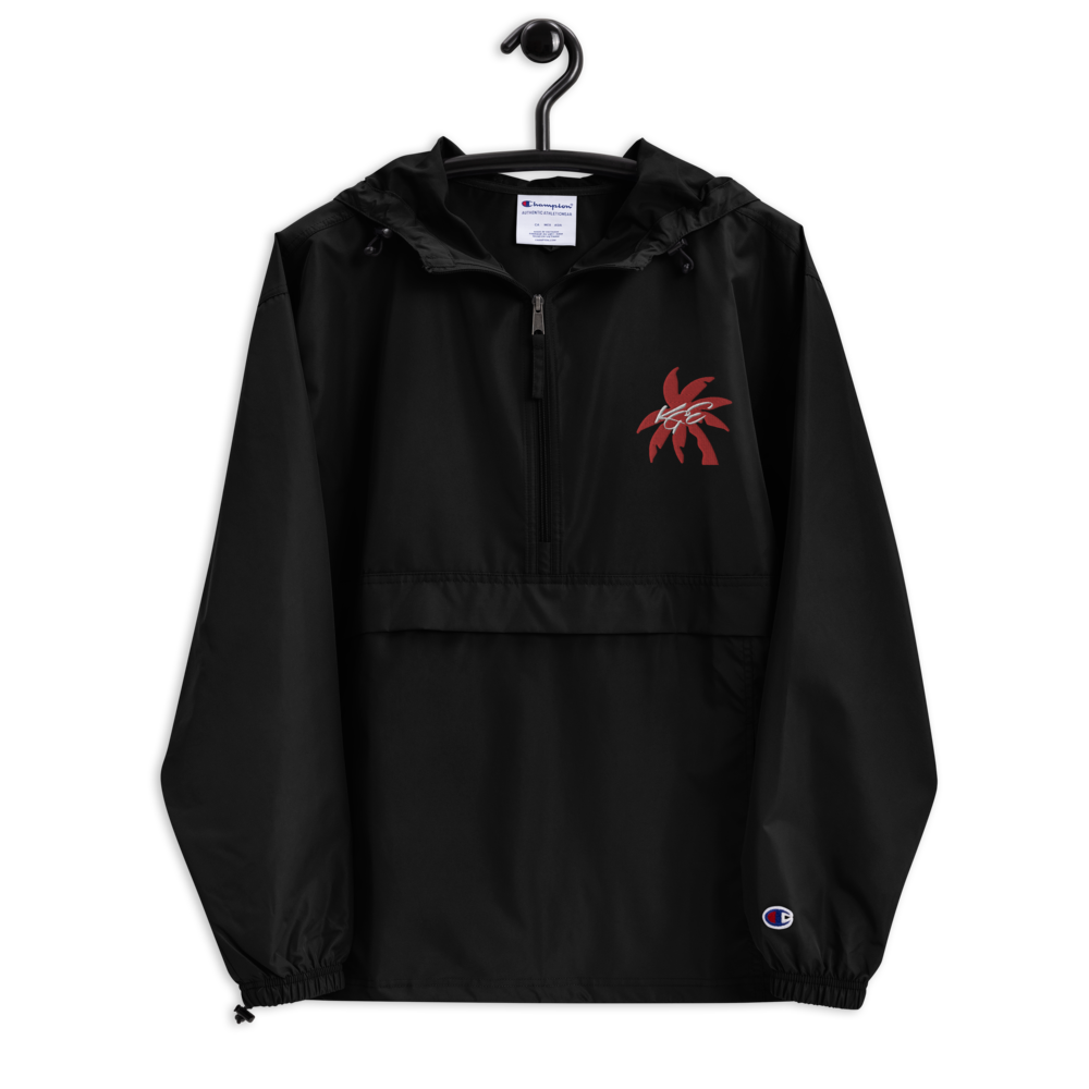 (New) Red KGE Palm Paradise Embroidered Champion Packable Jacket