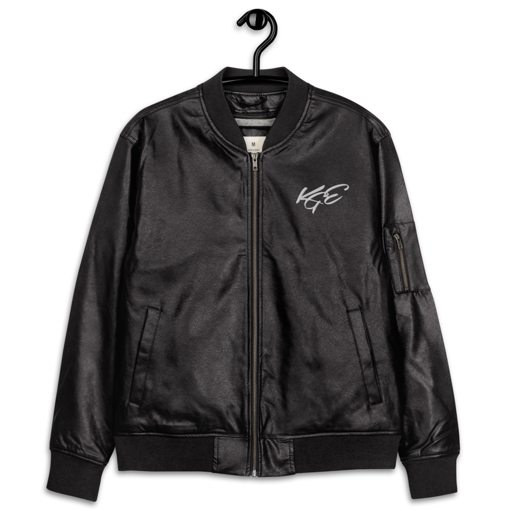 (NEW) KGE Faux-Leather Bomber Jacket