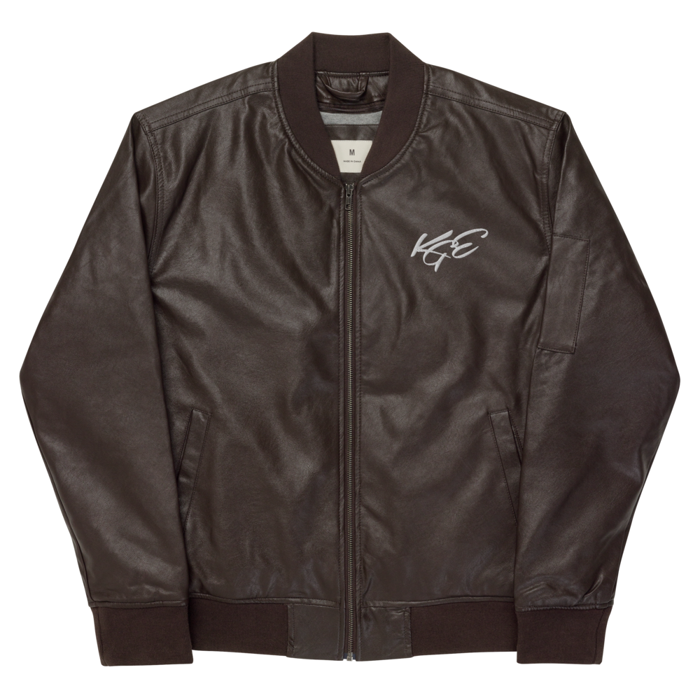 (NEW) KGE Faux-Leather Bomber Jacket