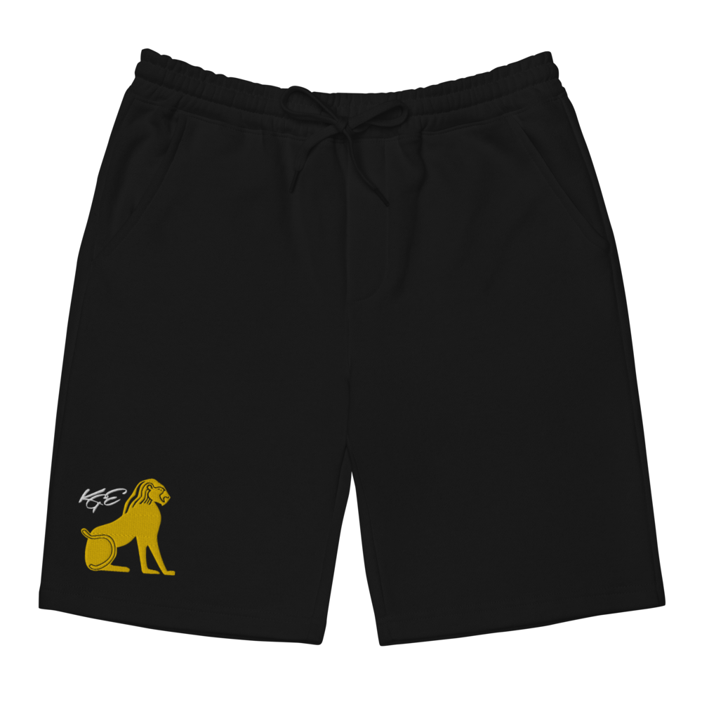 Fleece Shorts - Egyptian Lion by KGE Embroidery