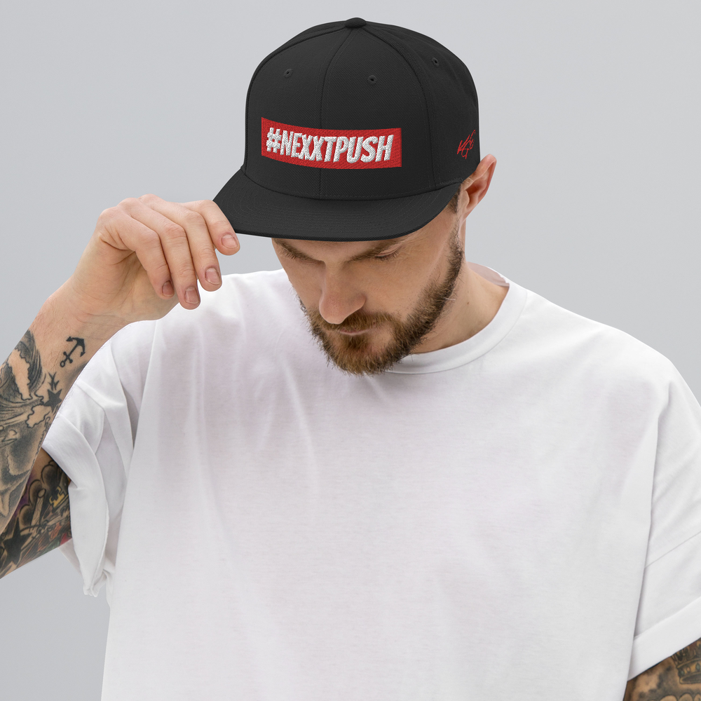 #Nexxtpush Red Bar Snapback Hat