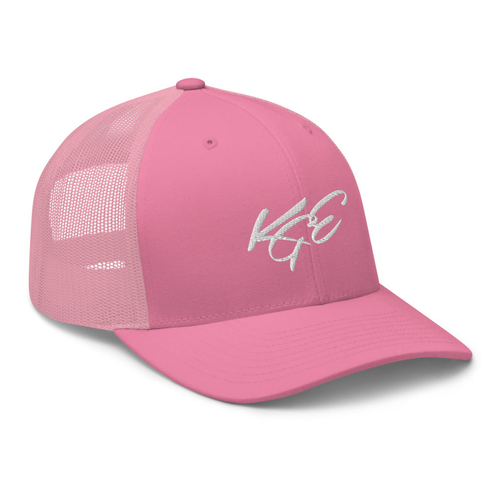 KGE Signature Brand Low Profile Pink Trucker Cap