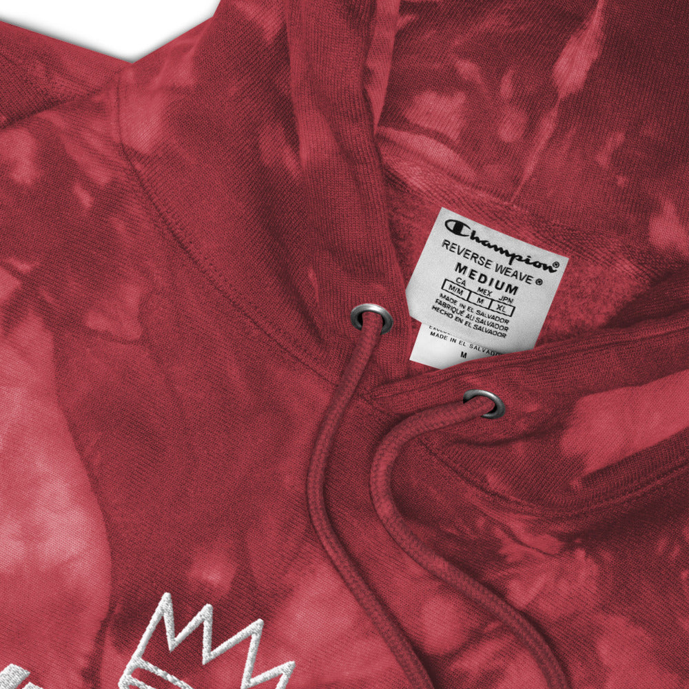 (New) #Nexxtpush embroidery crown Champion heavy tie-dye hoodie