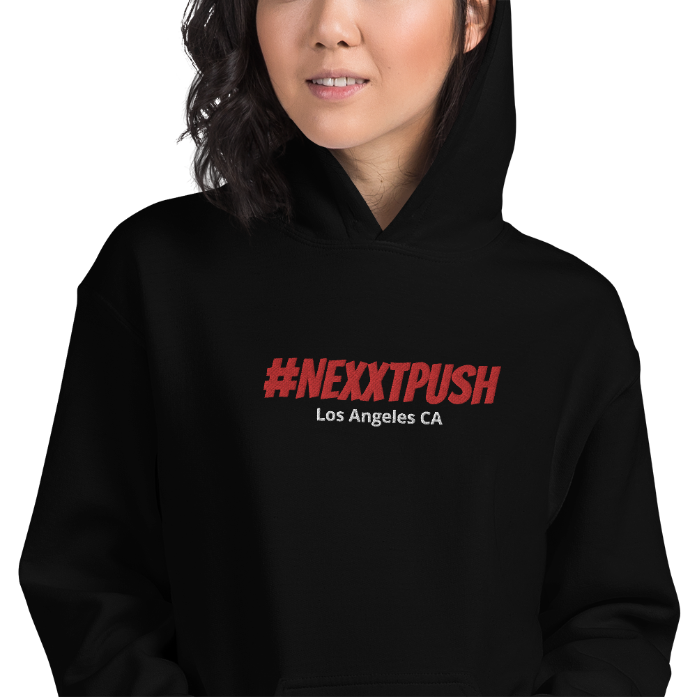 #Nexxtpush Red Embroidered Original Hoodie