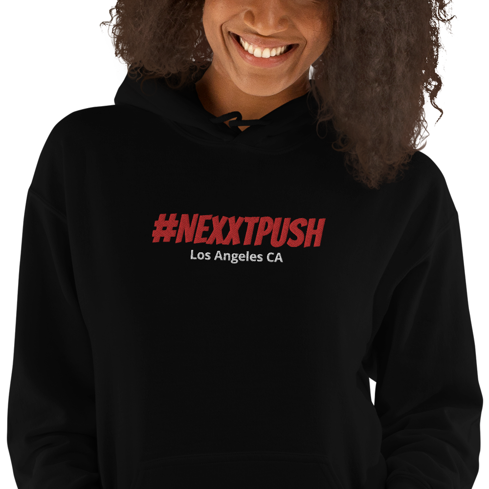 #Nexxtpush Red Embroidered Original Hoodie