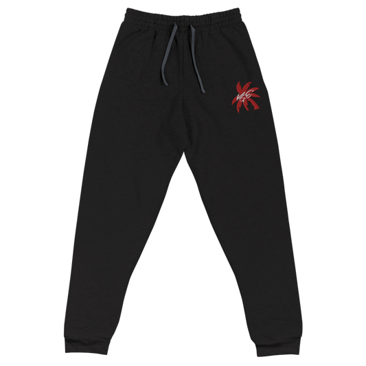 Joggers - Red KGE Palm Paradise Embroidered
