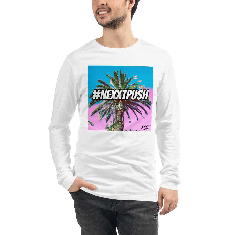 #Nexxtpush Cotton Candy Palm Tree - Premium Unisex Long Sleeve Tee